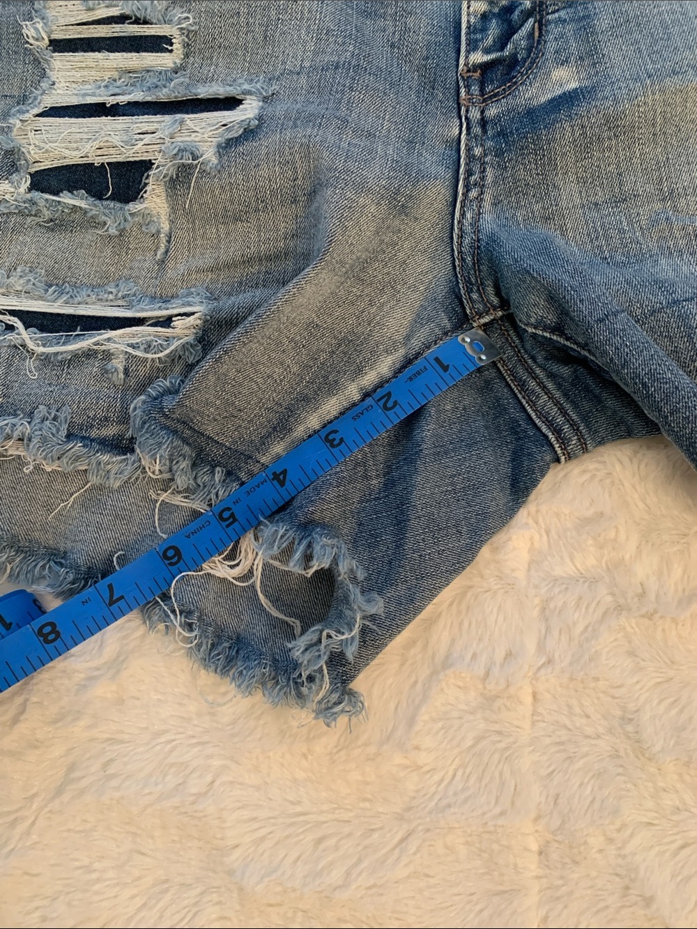 Judy Blue Light Blue Distressed Denim Shorts - Picture 8 of 9